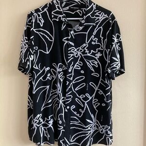 Karl Lagerfeld Monochrome Leaf Pattern Shirt